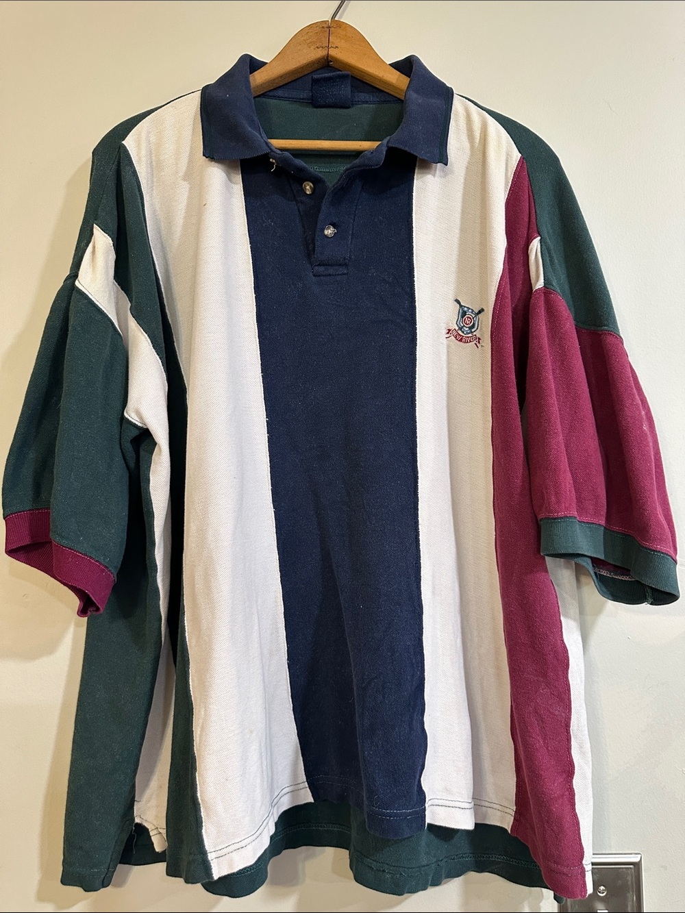 Classic Colorblock Rugby Polo Shirt - new river brand vintage 90s oversized fit